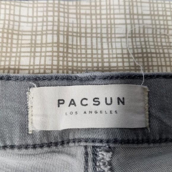 PACSUN Women's Ankle Jegging Jeans Size 29 Distressed Raw Hem Gray Denim Stretch - Picture 6 of 12